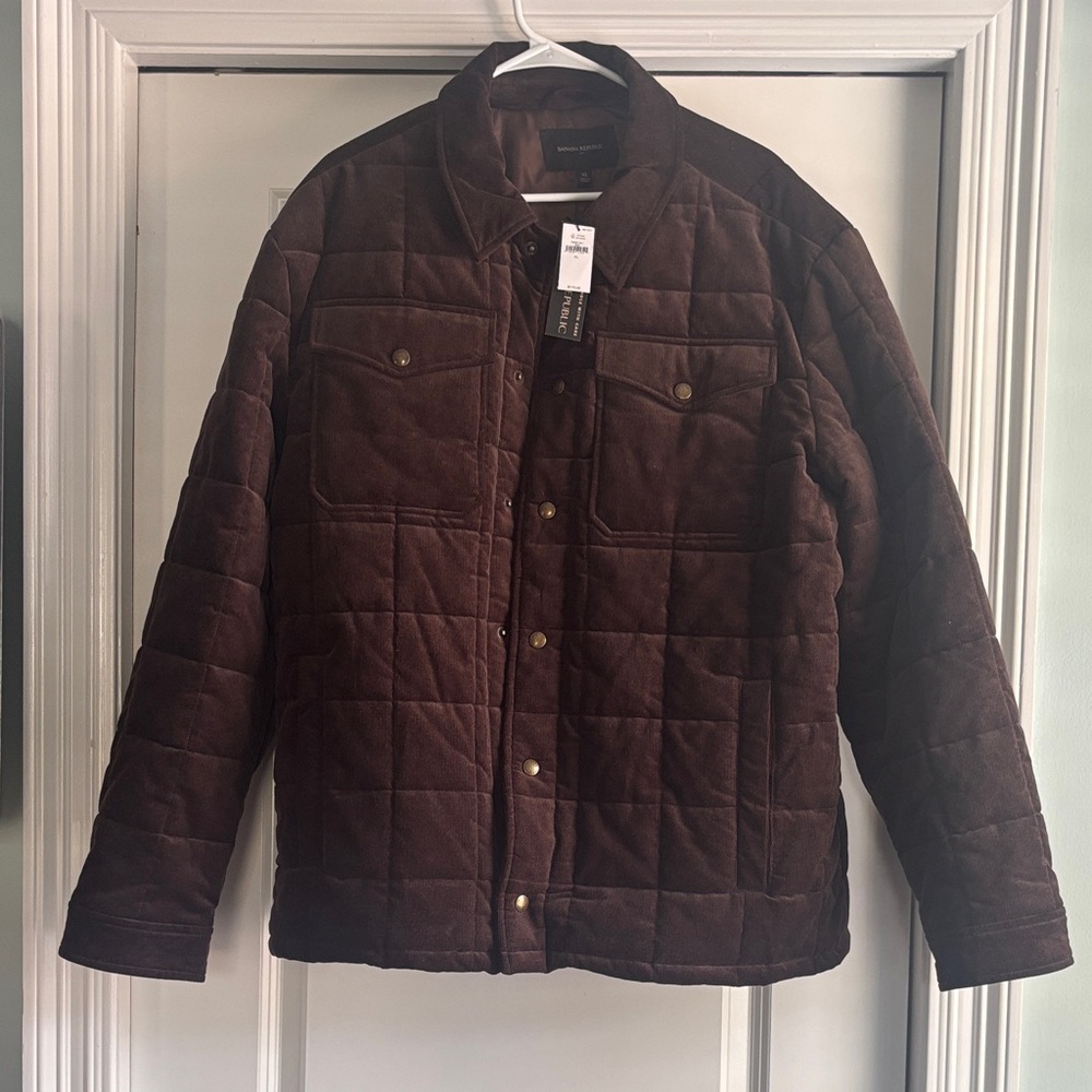 NWT Banana Republic Men's XL Quilted Brown Jacket